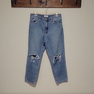 nuuds Light Blue Distressed Cropped Jeans